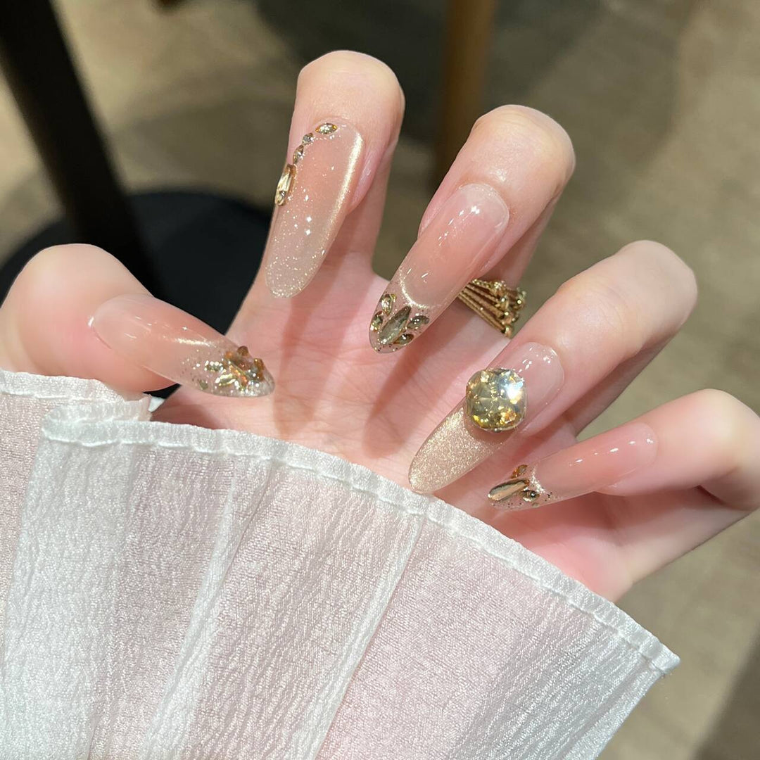 Elegant Decorative Press-On Nail Extensions with Pearls Kalsten