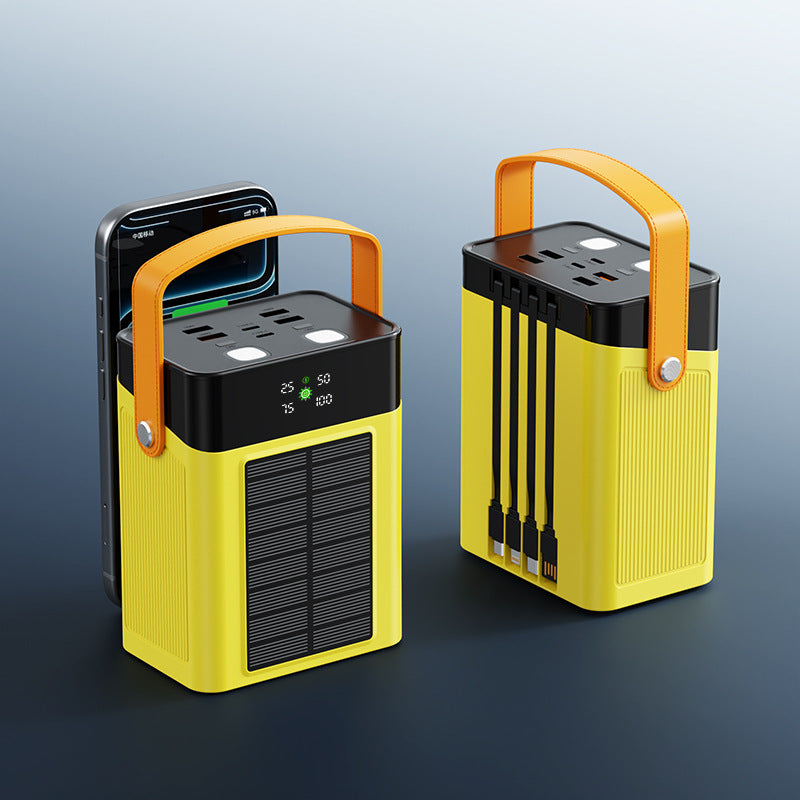 Portable Solar Power Bank with Integrated Cable Management and Digital Display Kalsten
