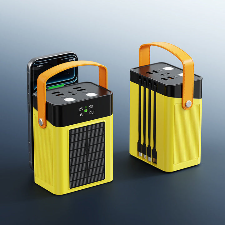 Portable Solar Power Bank with Integrated Cable Management and Digital Display Kalsten