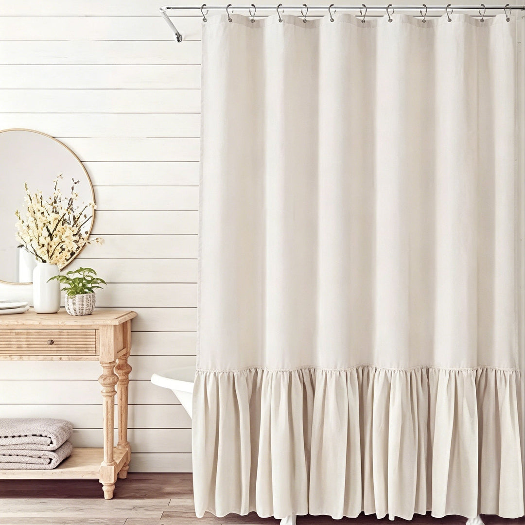 Ruffled Textured Shower Curtain Kalsten