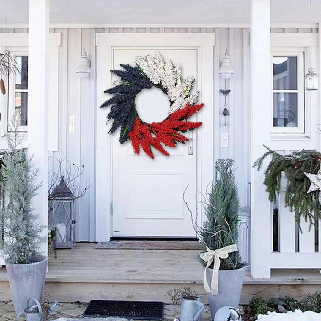 Unisex hanging floral swag with large bow and artificial berry branches Kalsten