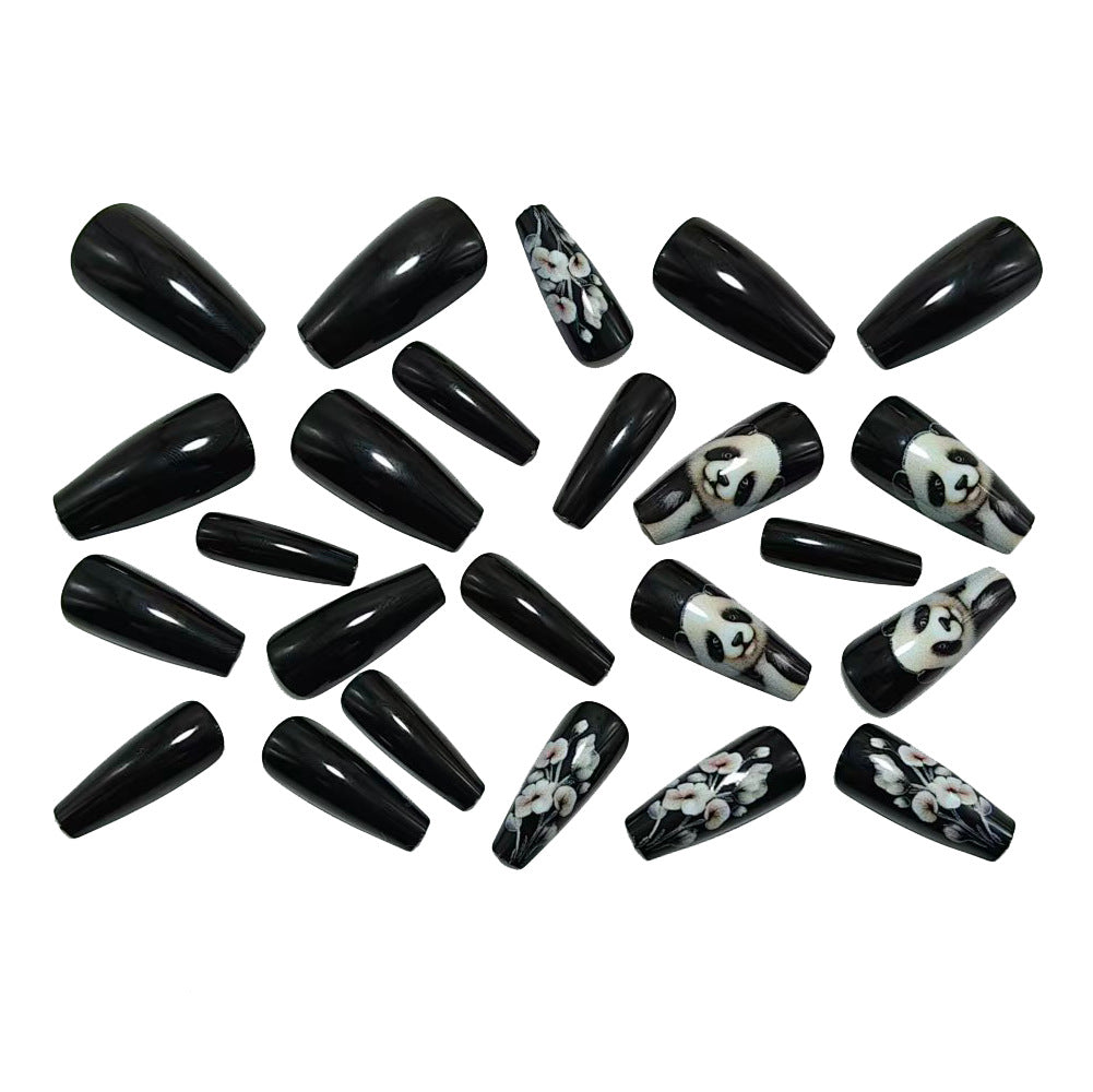 Panda motif artificial nails Kalsten