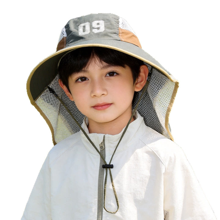 Kids' sun hat with breathable mesh neck protection and adjustable chin strap Kalsten