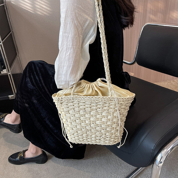 Hand-knotted straw tote bag Kalsten