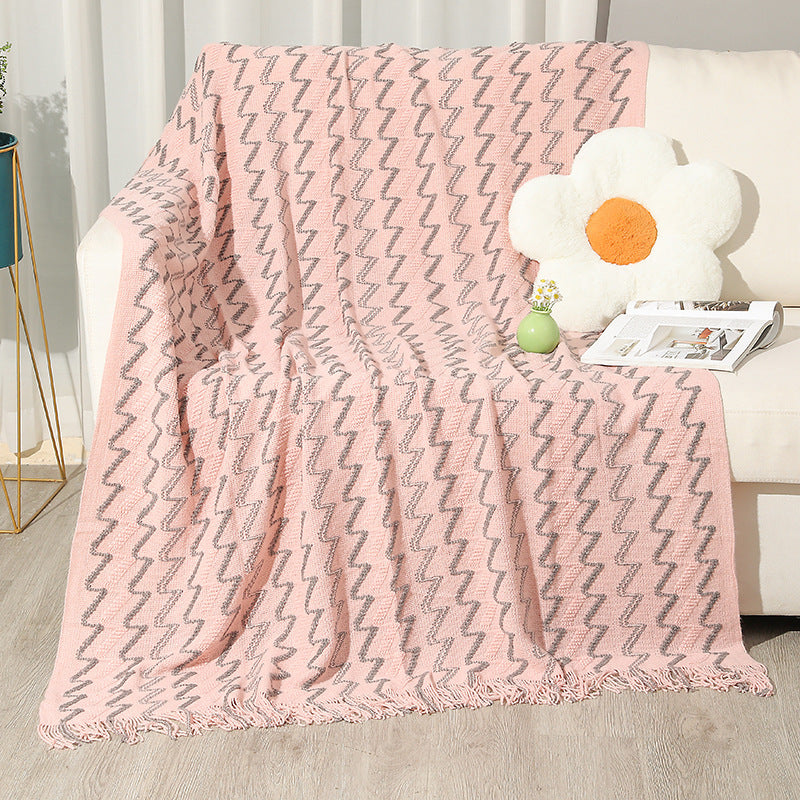 Women's Decorative Zigzag Knit Blanket Kalsten