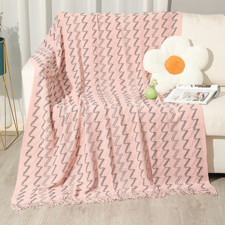 Women's Decorative Zigzag Knit Blanket Kalsten