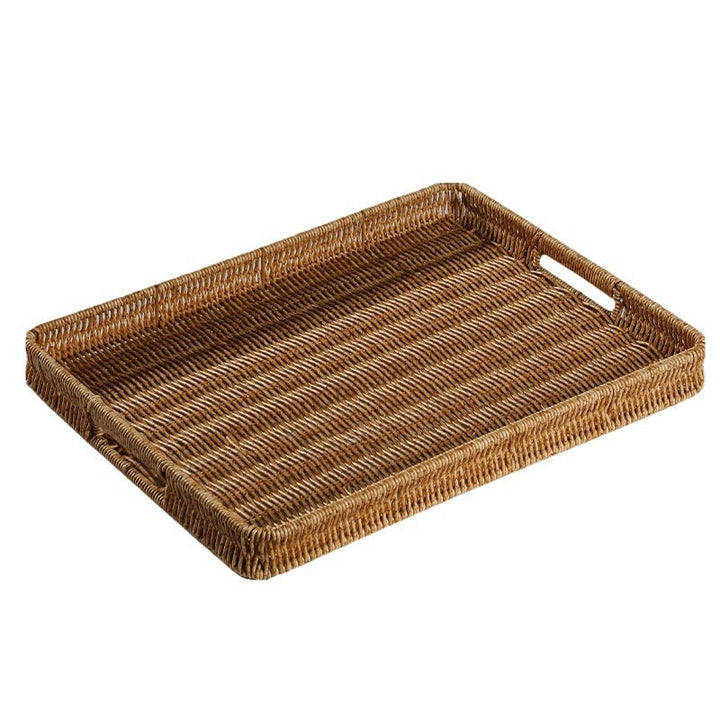 Handcrafted Rectangular Wicker Serving Tray Kalsten