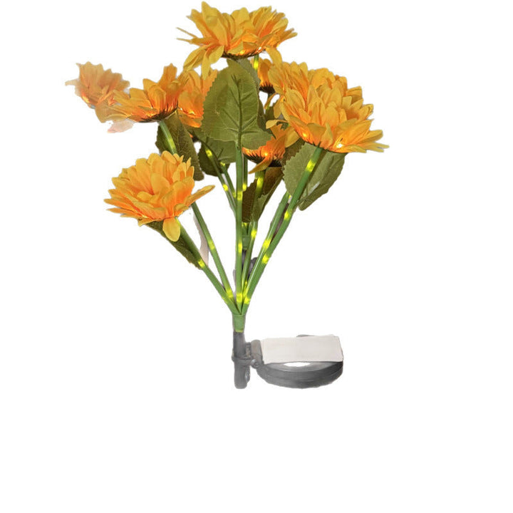 Solar-Powered LED Sunflower Garden Stake Lamp With Waterproof Panel And Adjustable Stem Kalsten
