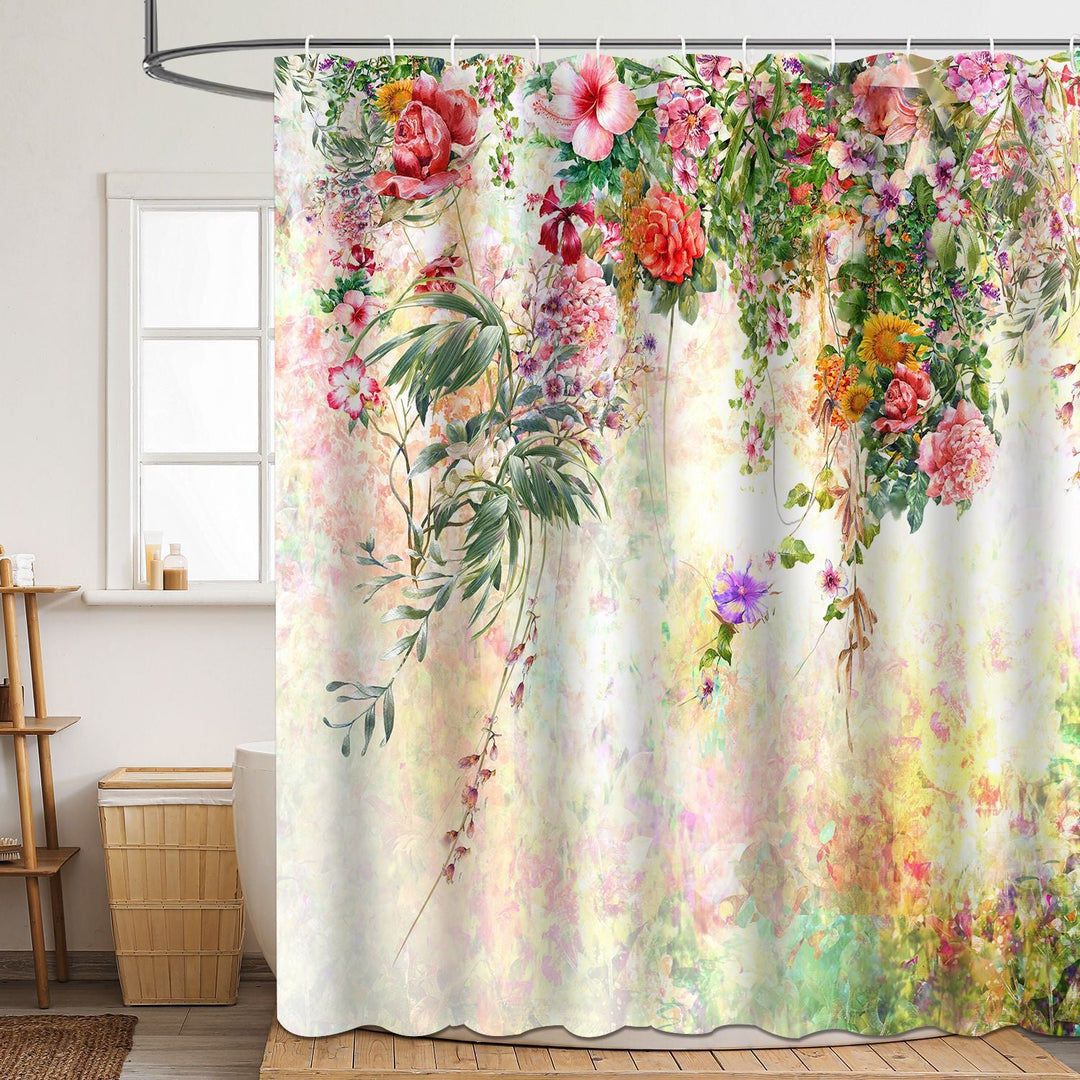 Floral Patterned Bathroom Shower Curtain Kalsten