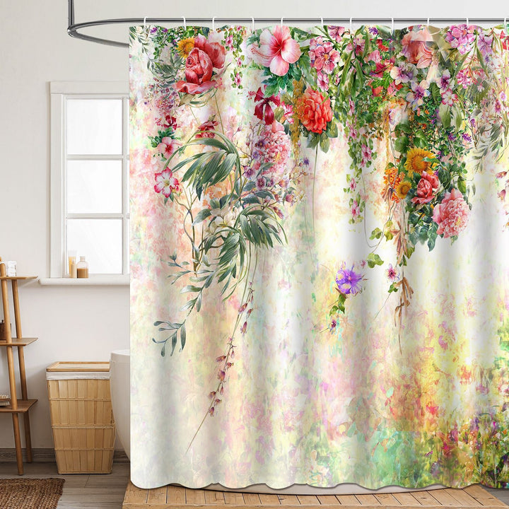 Floral Patterned Bathroom Shower Curtain Kalsten