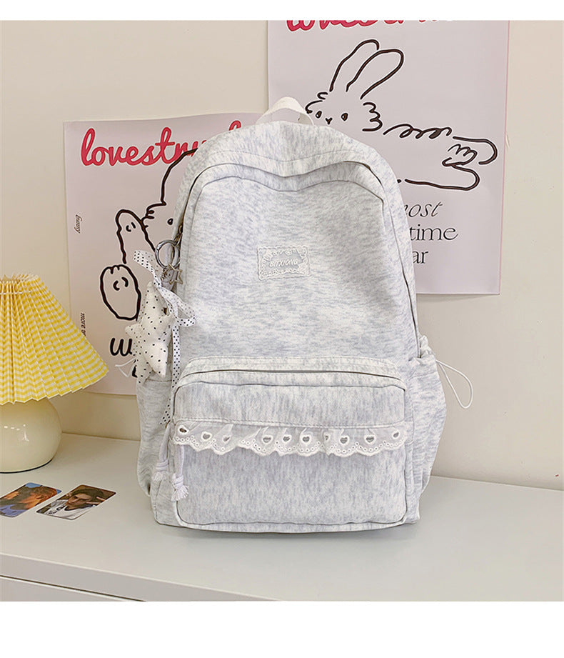 Cute Lace-Trimmed Casual School Backpack