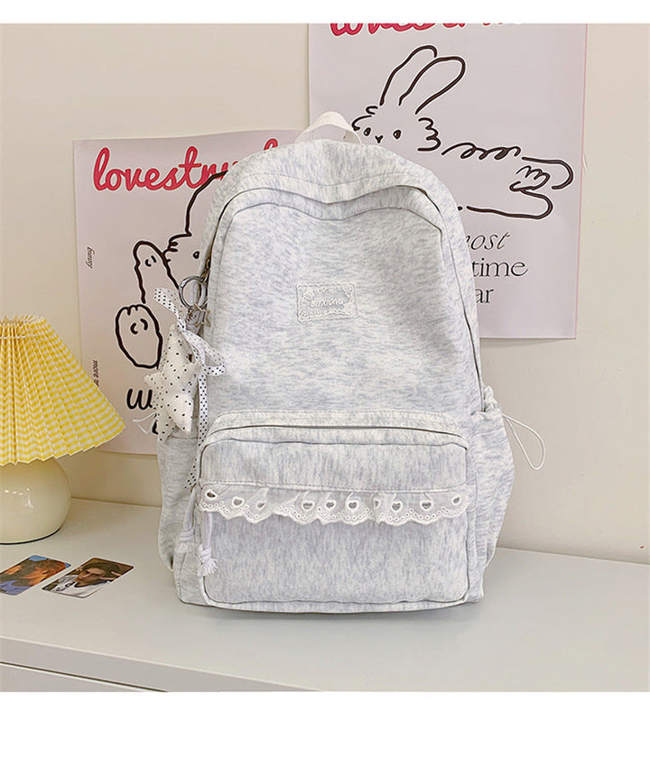 Cute Lace-Trimmed Casual School Backpack