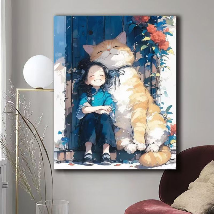 Illustrated Cat-Themed Wall Art Kalsten