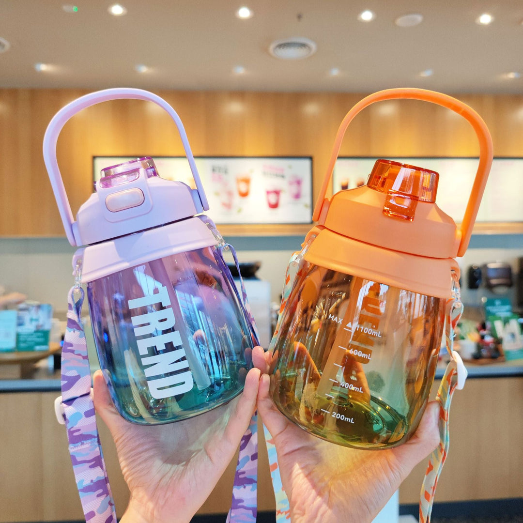 Women's multifunctional water bottle with safety closure and ergonomic carrying handle Kalsten