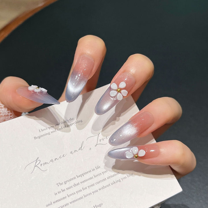 Elegant Floral 3D Press-On Nail Extensions Kalsten