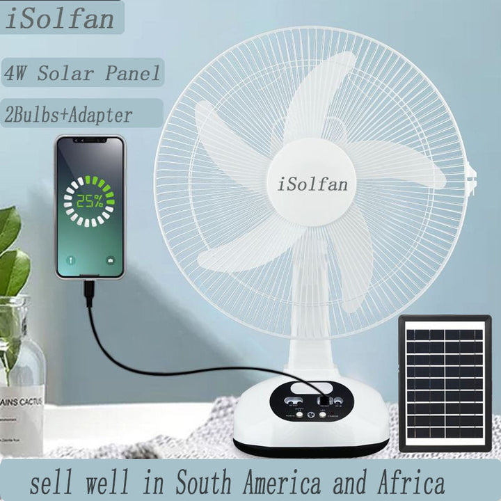 Ladies solar-powered fan with USB charging function and LED display Kalsten