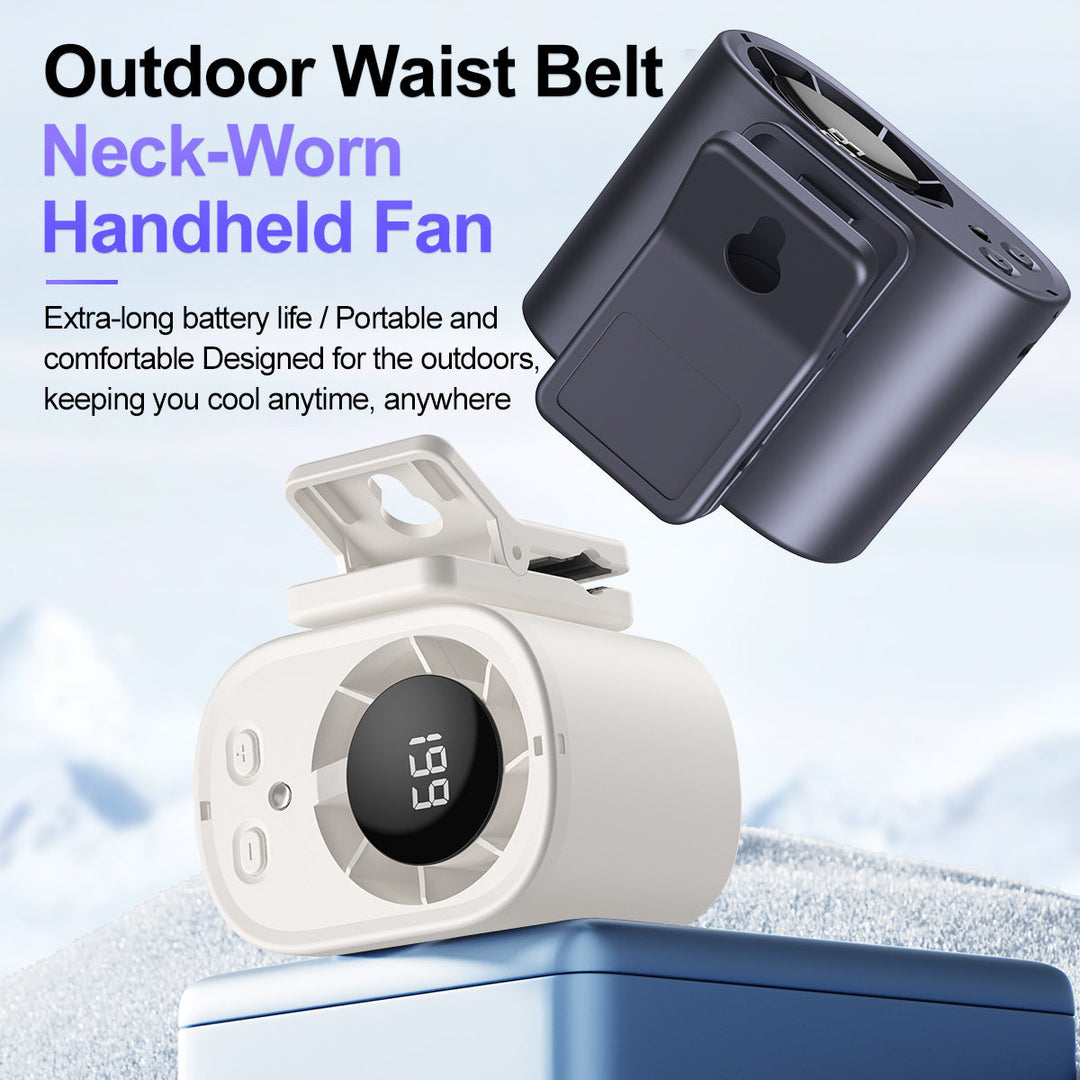 Unisex nan portable clip-on waist cooling fan with LED display Kalsten
