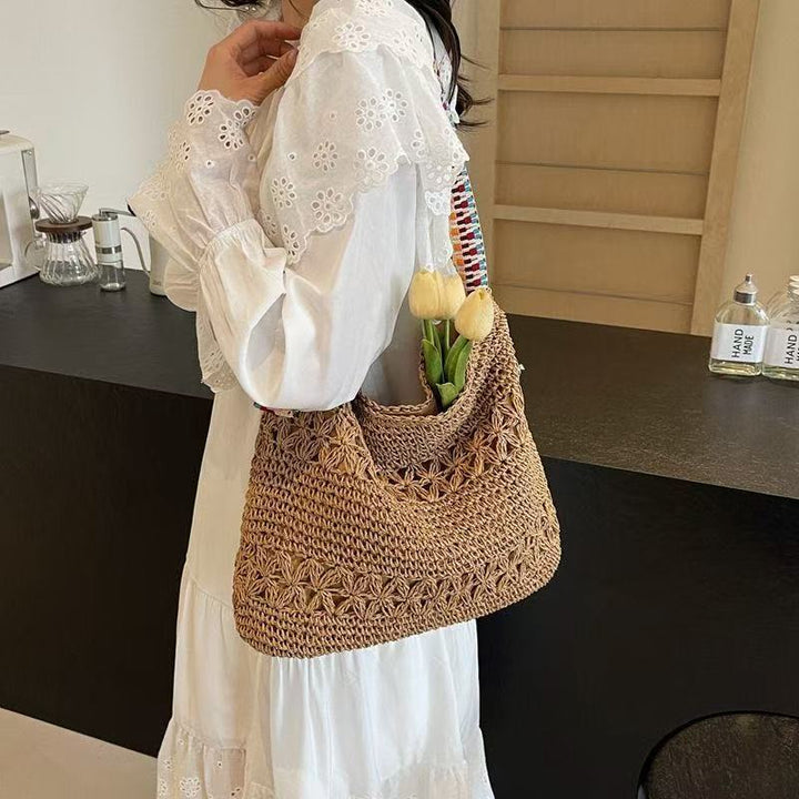 Handcrafted tote bag with colorful shoulder strap Kalsten