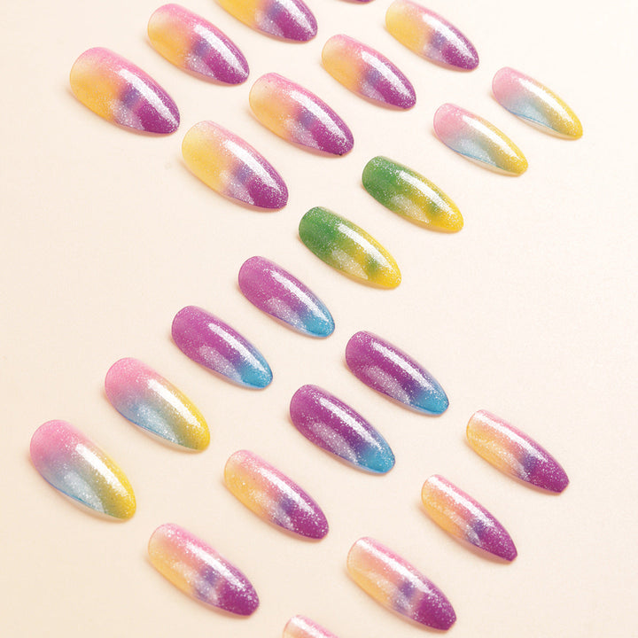 Colorful Ombre Glitter Press-On Nails Kalsten