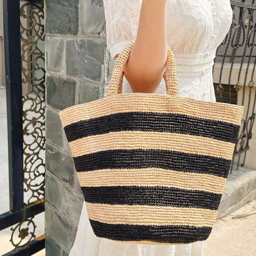 Handcrafted Tote Bag In Stripe Pattern Kalsten