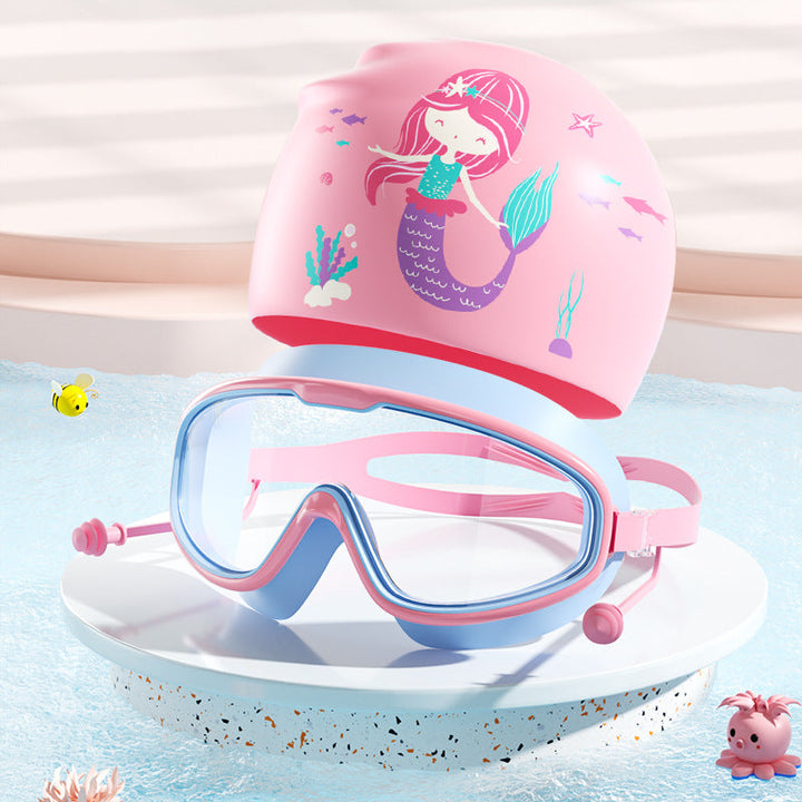 Kids Dinosaur-Themed Swim Mask and Cap Set Kalsten