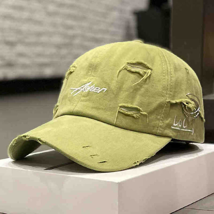 Unisex Distressed Denim Adjustable Cap Kalsten
