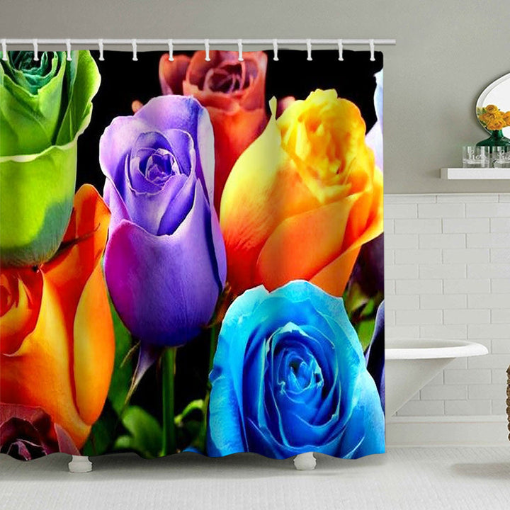 Romantic Floral Swan Shower Curtain Kalsten