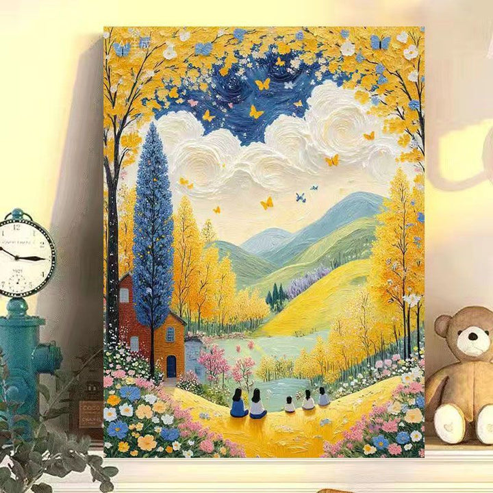 Scenic Autumn Landscape Canvas Art Print Kalsten