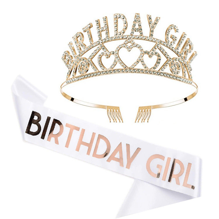 Women's Sparkling Tiara and Sash Set Kalsten