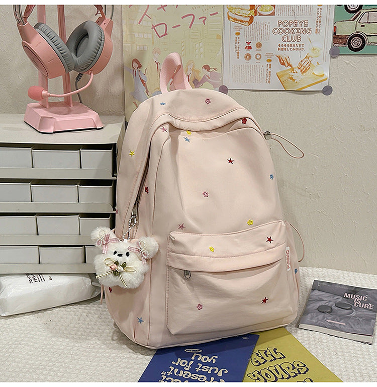 Embroidered Patterned School Backpack