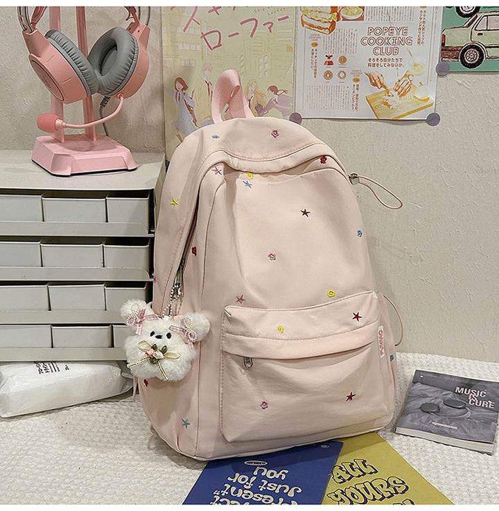 Embroidered Patterned School Backpack