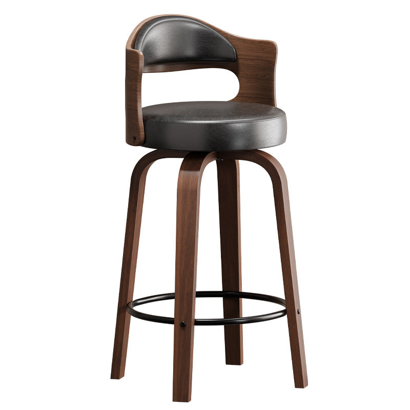 Modern Bar Stool with Unique Wooden Design and Rotating Seat Kalsten