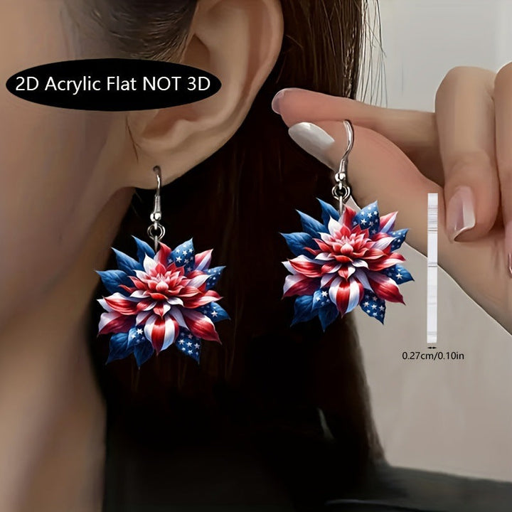 Women's flat acrylic hoop earrings with bull head motif and hook closure Kalsten
