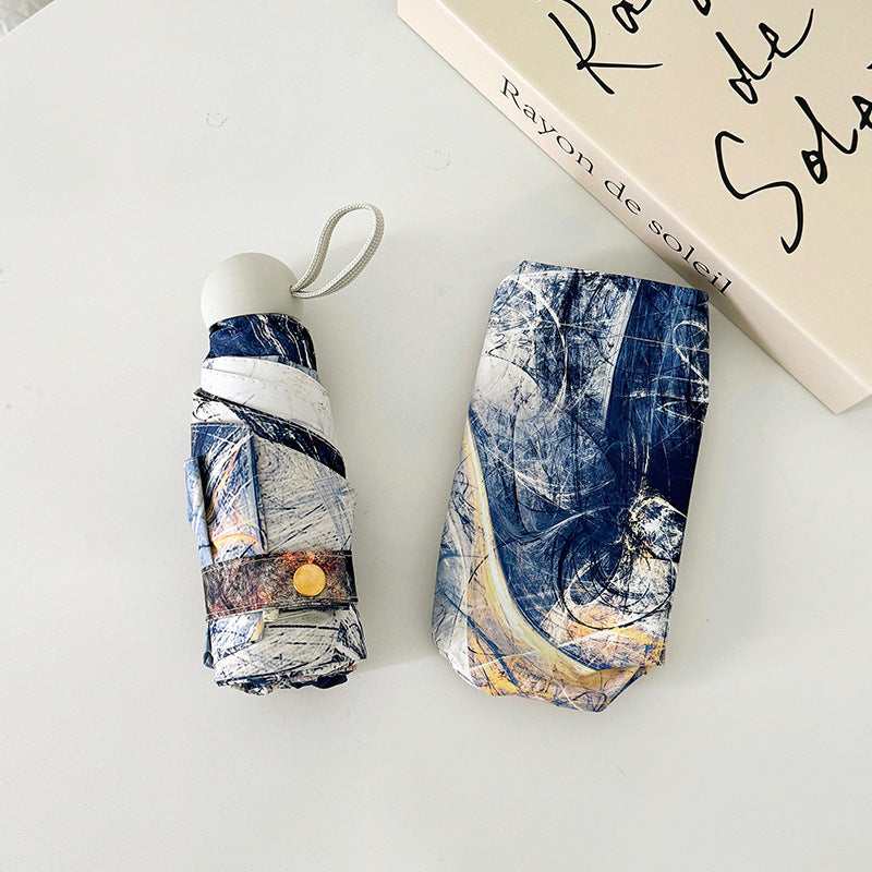 Ladies elegant folding umbrella with unique marble pattern Kalsten