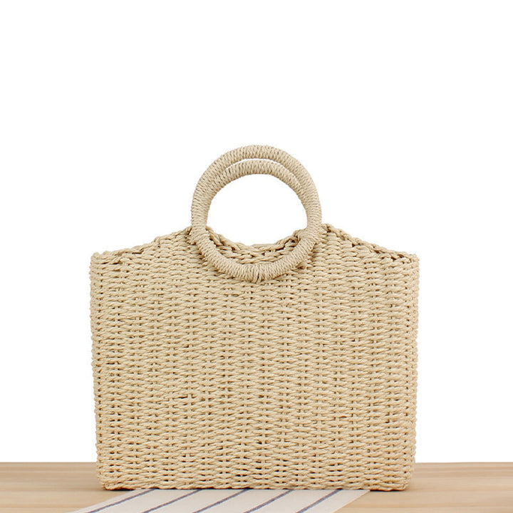 Braided beach bag with round handles Kalsten