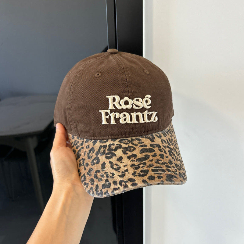 Women's Distressed Leopard Print Baseball Cap Kalsten