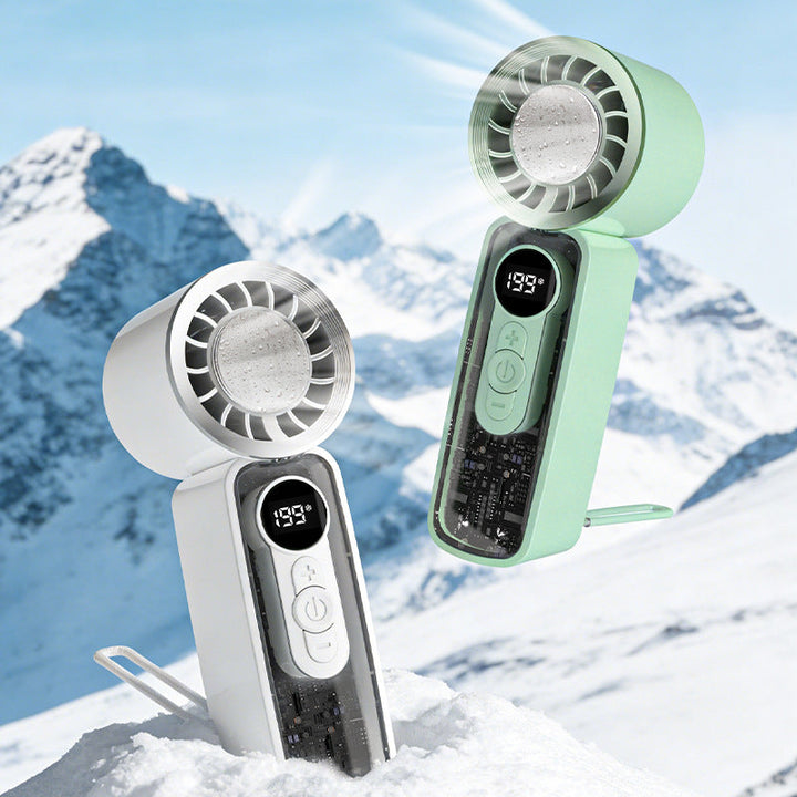 Unisex Portable Mini Dual Fan with LED Display and USB Charging Kalsten