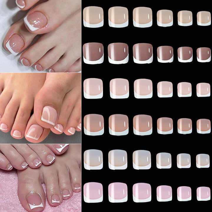 French Tip Gel Toenail Set Kalsten