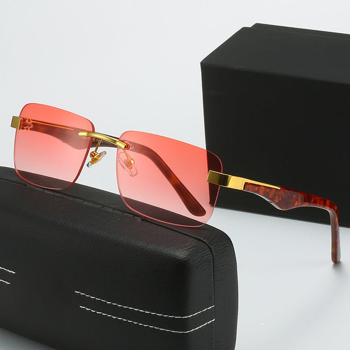 Women’s fashionable half-frame glasses with elegant metal and plastic mix Kalsten