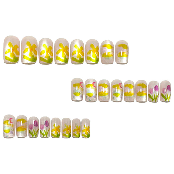 Artificial nails with colorful spring design Kalsten