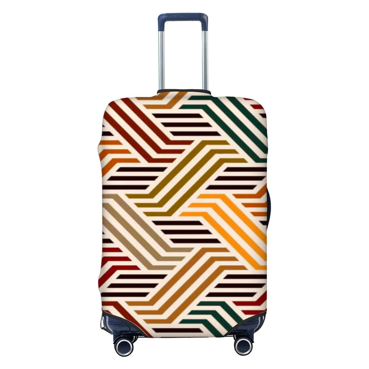 Unisex nan elastic luggage cover with geometric design, stretchable polyester-spandex fabric, zipper opening and non-slip inner securement for trolley Kalsten