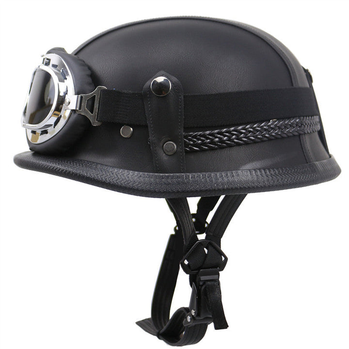 Vintage-Style Motorcycle Helmet with Goggles Kalsten