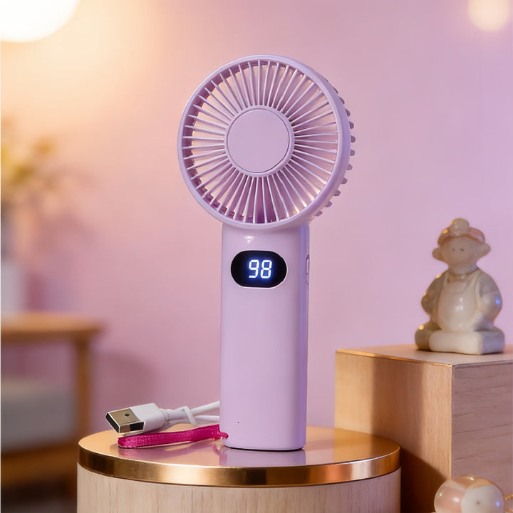 Women's Portable Mini Handheld Fan with LCD Display Kalsten
