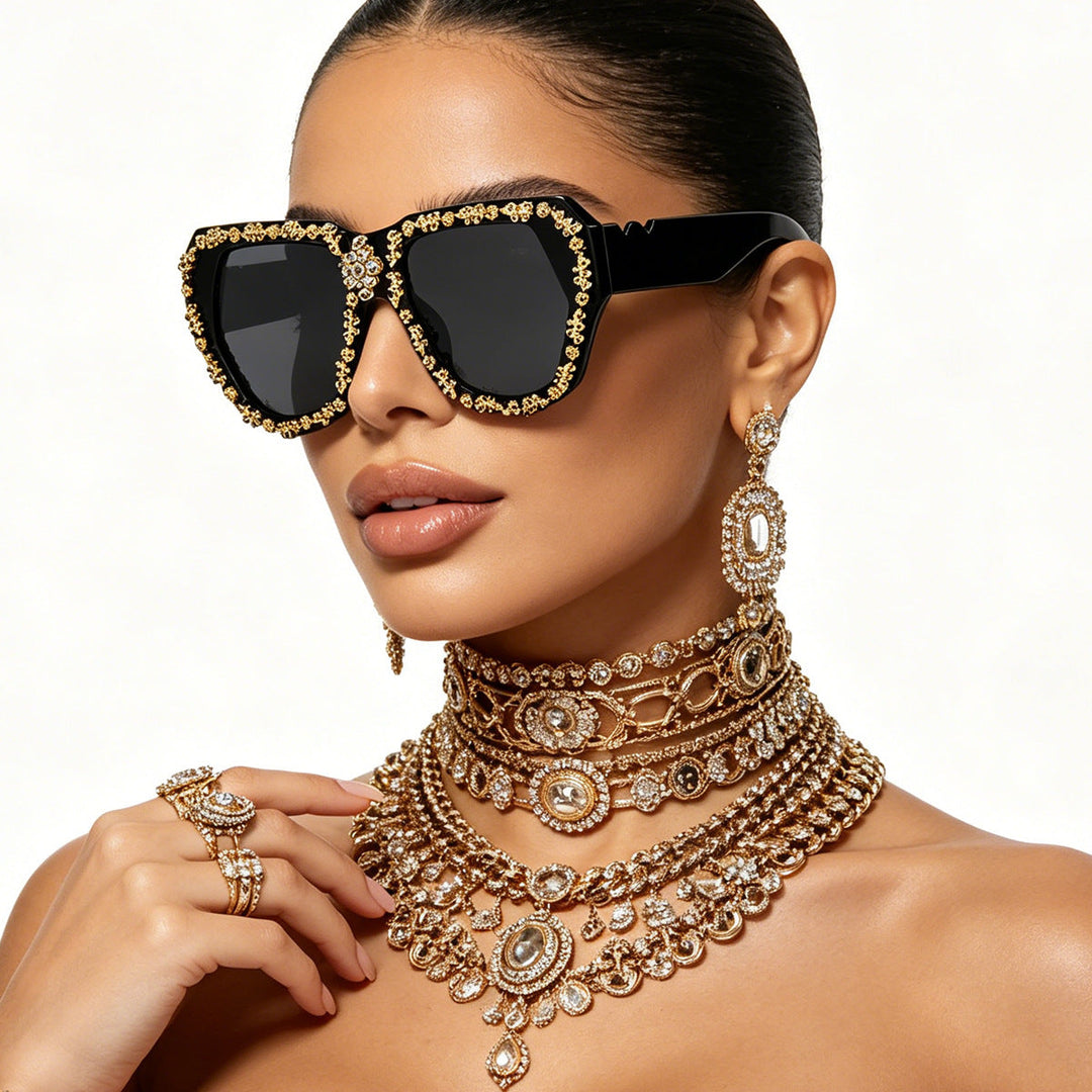 Women's fashionable sunglasses with opulent crystal frame Kalsten