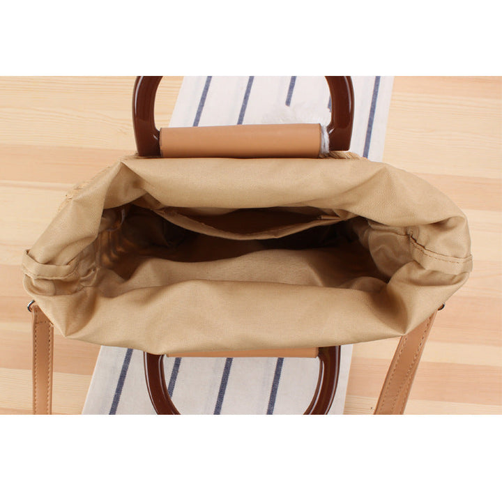 Woven tote bag with detachable faux leather strap Kalsten