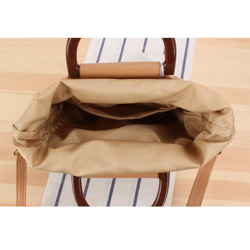 Designer handbag with stylish wooden handle and practical detachable shoulder strap Kalsten