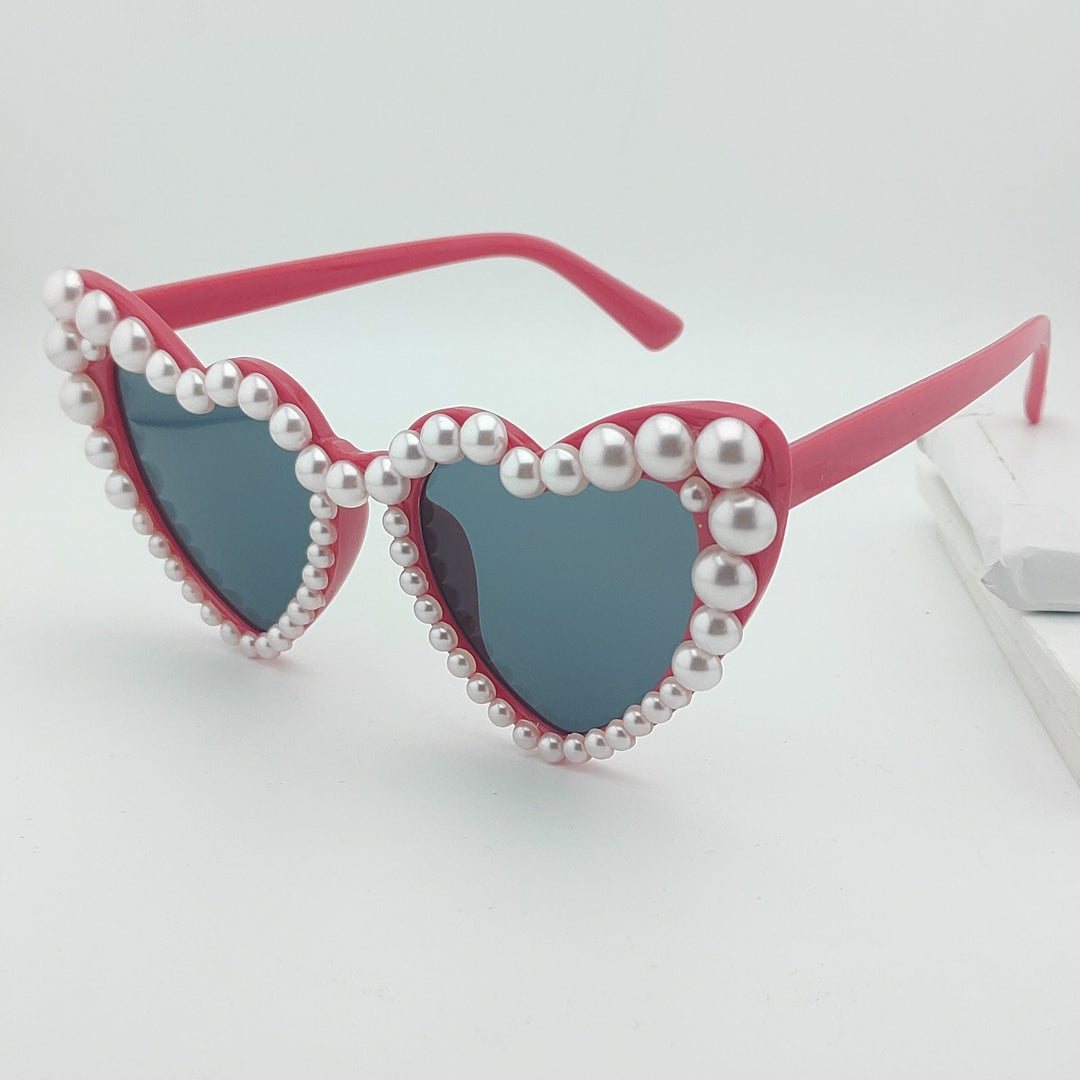 Heart-Shaped Pearl-Accented Sunglasses Kalsten