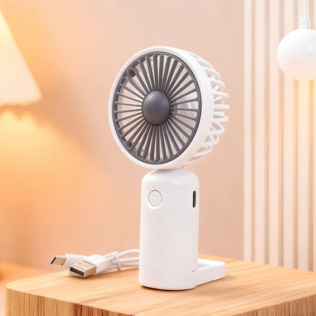 Women's Portable Hand Fan with USB-C Connection and Innovative Design Kalsten