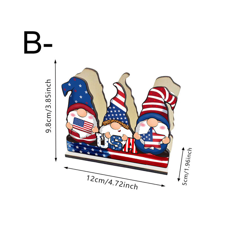 Unisex decorative wood figure set American design gnome table display Kalsten