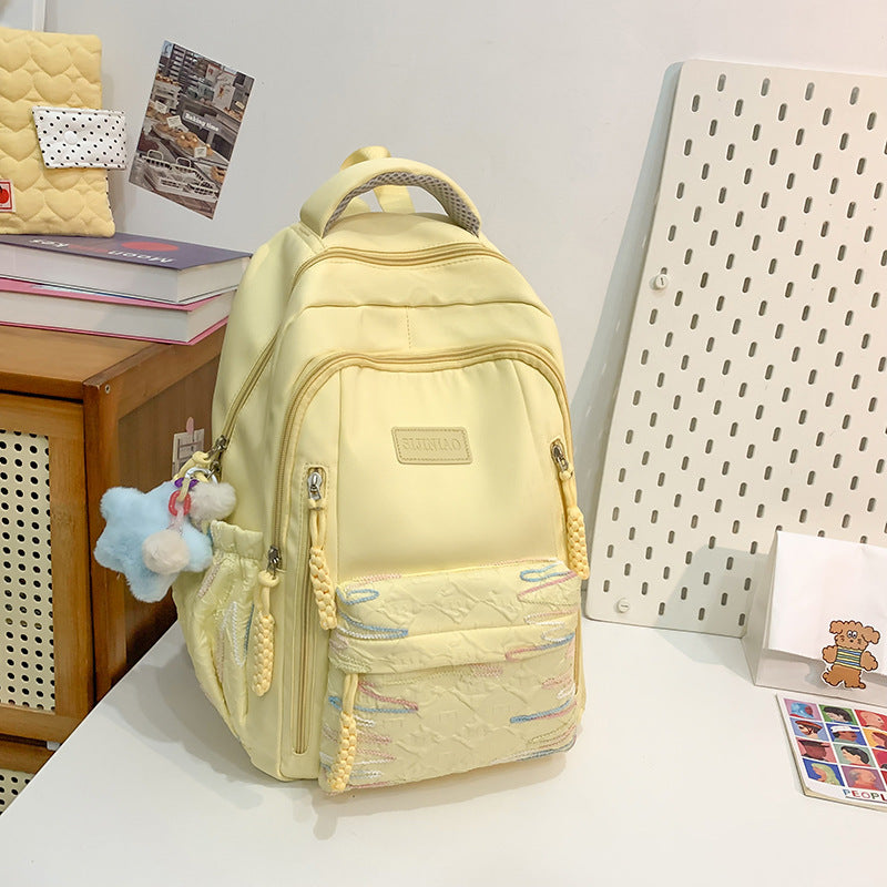 Multi-Function Quilted School Backpack